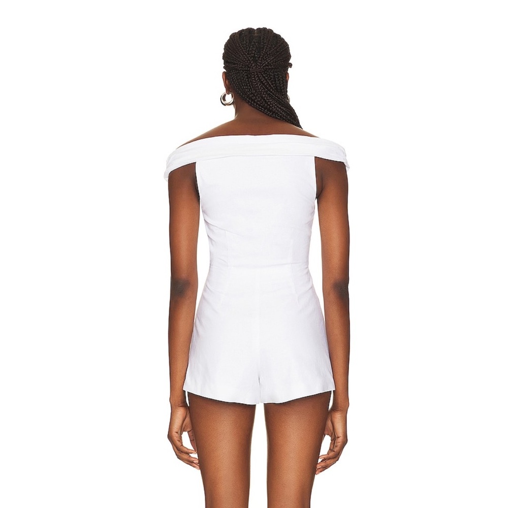 Major Elle Olive Romper in White - Picture 2 of 4
